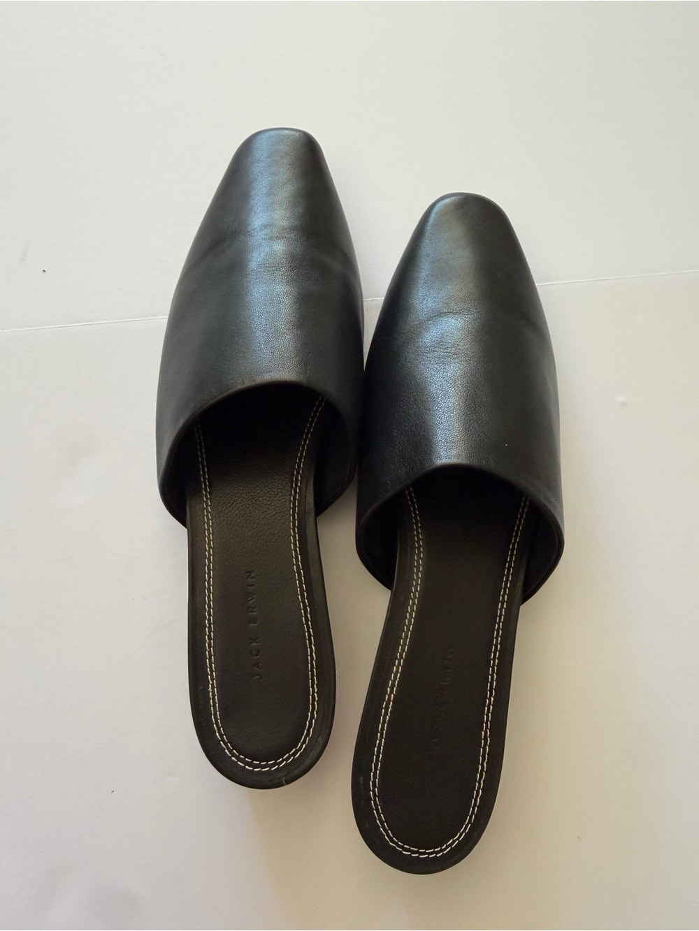Jack Erwin Stella Black Nappa Leather Mules size 9 NWT/Box